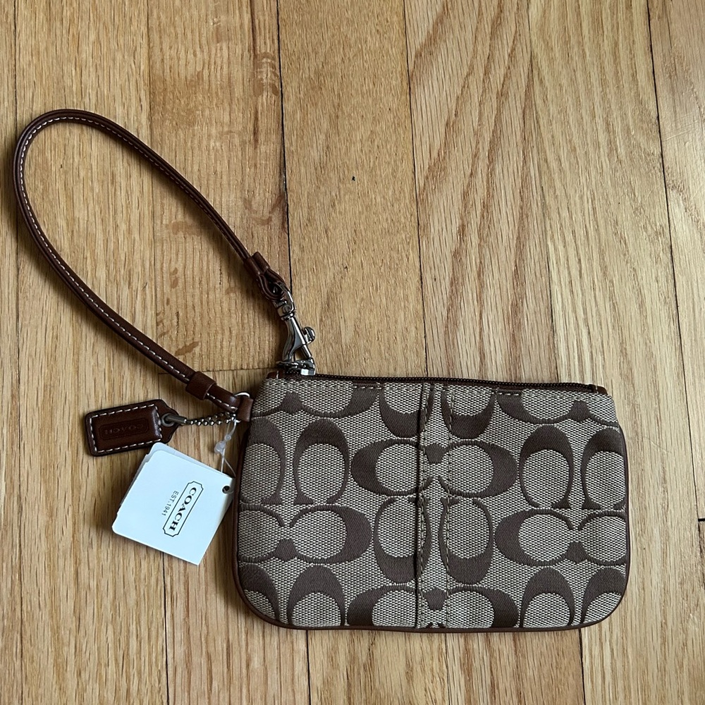 Coach Signature Mahogany Wristlet